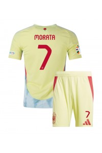 Spanje Alvaro Morata #7 Babytruitje Uit tenue Kind EK 2024 Korte Mouw (+ Korte broeken)